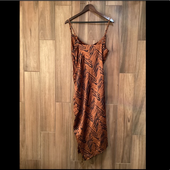 ACOA Burnt Orange and Navy Striped Dress Size Large - Picture 7 of 9